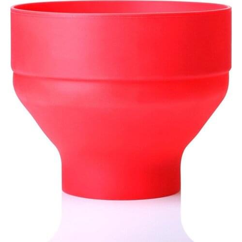Silicone popcorn bowl Microwave oven folded popcorn bucket Creative high temperature resistant large covered silicone bucket