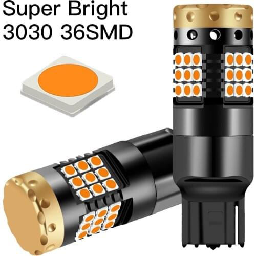2x T20 7440 W21W 3030 36/45 Smd Canbus S25 1156 P21W BA15S LED BAU15S PY21W LED Bulbs for Turn Signal Light 12V 24V Shine Bright