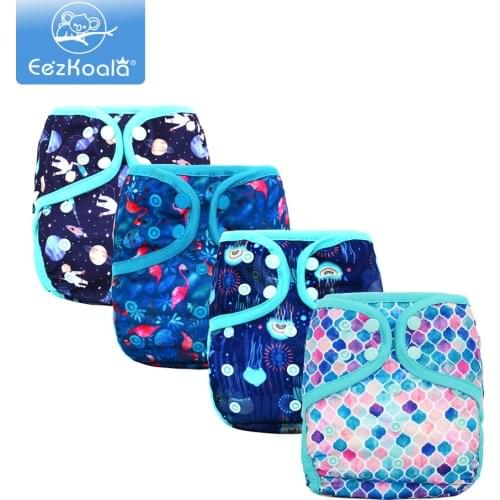 EezKoala OS cloth diaper cover with or without bamboo cotton insert,nappy diaper,waterproof breathable S M& L adjustable