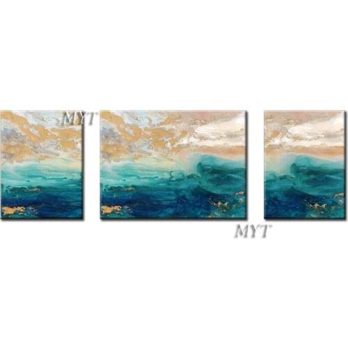 Green Blue Yellow Handmade Unique Modern Abstract Oil Paintings High Quality For Living Room Decoration 100% Handpaint Unframe