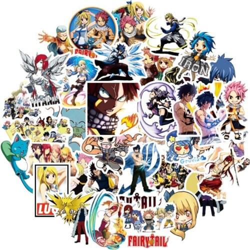 Ransitute R1147 50pcs/set High Quality Fairy Tail Anime Trolley Case Car Sticker Waterproof Removable Graffiti Sticker