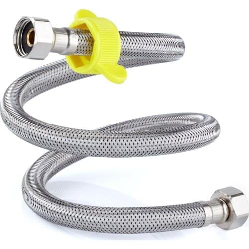 Sianco 1/2" 60CM 304 Stainless Steel Anti-explosion Flexible Braided Basin Hose Plumbing Water Pipe for Faucet Bathroom Toilet