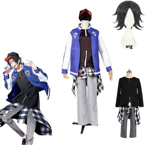 Japanese Voice Actor Division Rap Battle Yamada Nirou Jiro Hypnosis Mic Buster Bros!!! MC.M.B Cosplay Costume wig Shirt