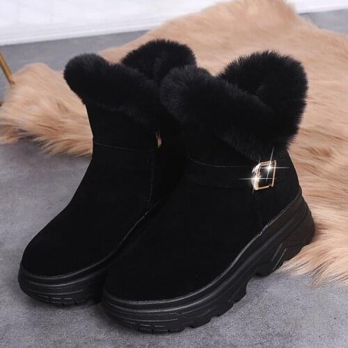 Womens ankle boots fur boots warm snow boots winter shoes for women waterproof padded boots winter boots womenfootwear