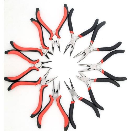 1PCS 10 Styles Pliers Diagonal Round Bent Needle Nose Cutter Handcraft Beading Insulated For DIY Small Jewelry Tools