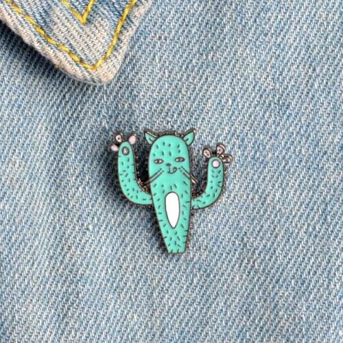 1pcs cute cactus Icons on The Pin Free Shipping metal Badges Icons on The Backpack Badges for Clothing Cartoon Badge