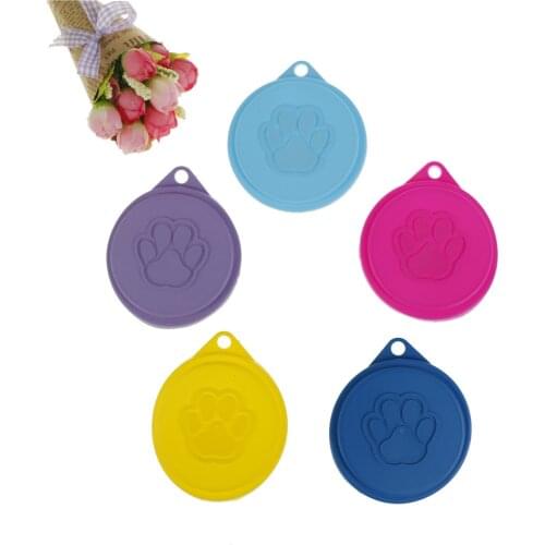 1pcs Reusable Random Colors Silicone Dogs Cats Storage Tin Cap Pet Food Can Cover Lid