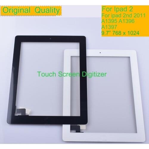 10Pcs/lot ORIGINAL For Apple iPad 2 2nd 2011 Touch Screen Digitizer Touch Panel Front Outer Glass Lens Sensor With home button