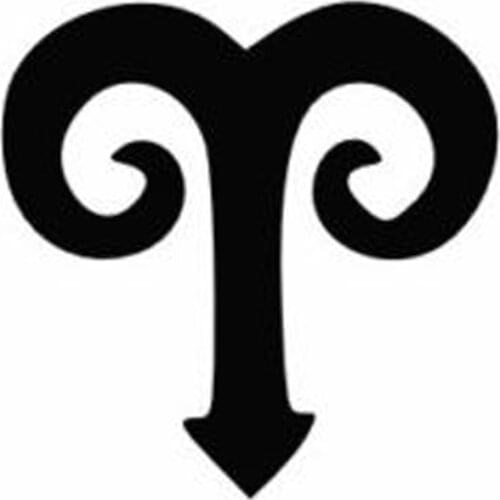 13.2cm*13.2cm Aries Sign Astrological Fashion Vinyl Car-Styling Stickers Decals Black/Silver 3S-5699