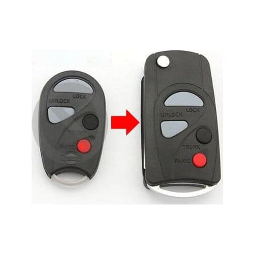 2PCS/lot For Nissan A33 Sunny Maxima Sentra Modified Flip Folding Remote Key Shell Case 4 Button Fob Key Cover