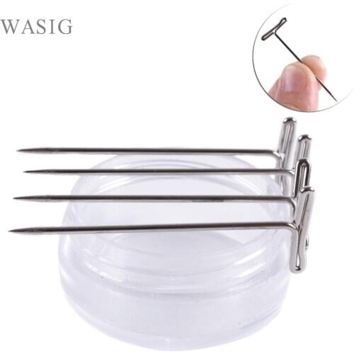 24pcs T-PINS (45mm) For Wig On Foam Head Style T Pin Needle Brazilian Indian Mannequin Head Type Sewing Hair Salon