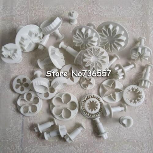 33pcs Pastry Cutters Tools Sugarcraft Cake Decorating Mold Fondant Icing Plunger Manual Cake Cutter DIY Cutting Tool