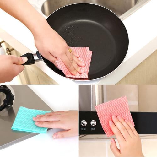 5 Pack Disposable Rags, Kitchen Non-woven Fabrics Absorbent Non-oily Lazy Rags, Dish Cloth, Cleaning Towel Kitchen Wipes