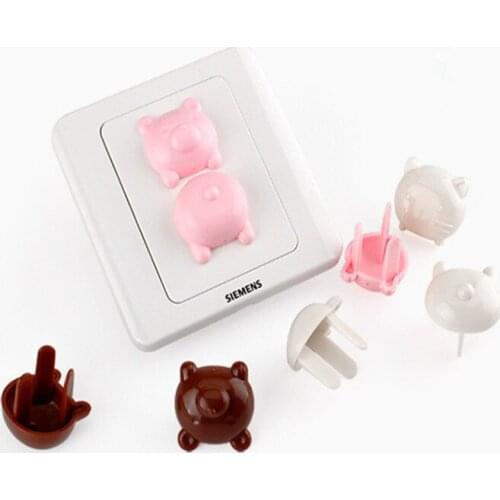 6pcs Cute Piggie Power Socket Electrical Outlet Baby Kids Child Safety Guard Protection Anti Electric Shock Plugs Protector