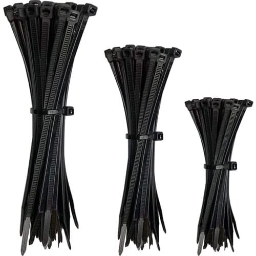 600 Pack Cable Ties Black 3.6mm Strong Nylon Zip Ties Wraps Heavy Duty Plastic Assorted in Sizes 100mm/150mm/200mm