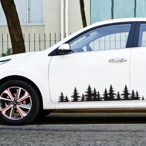 Auto Decal For SUV RV DIY Car Sticker Forest Tree Mountain Car Decor Black/White PVC Vinyl Decal Car Stickers Decal Car Styling
