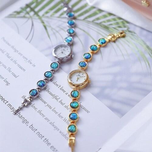 Women Watch High Quality Vintage Quartz Dress Watch Malachite Bracelet Wristwatches Clock BS Brand Gifts relogio feminino