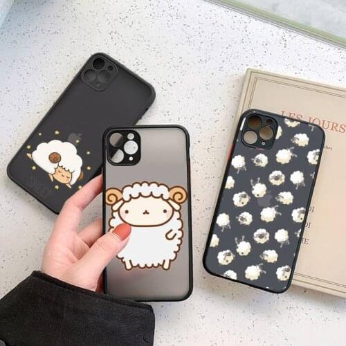 Sheep Phone Case For iphone 12 11 7 8 plus mini x xs xr pro max matte transparent cover