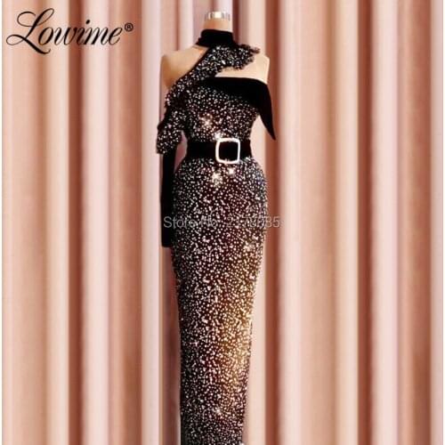 Dubai Design Black Evening Dress Abendkleider Islamic Prom Dresses Vestido De Festa Arabic Pageant Party Gowns 2019 Custom Made