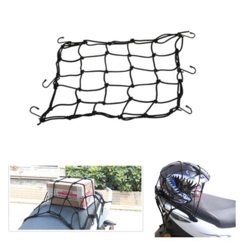 Motorbike Motorcycle Helmet Bungee Luggage Cargo 6 Hooks Net Hold Down 3 color Available 40x40cm