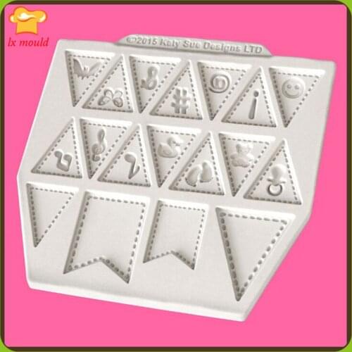 Baby theme music theme/elaborately decorated cake mold/pennant double sugar silicone mold shape