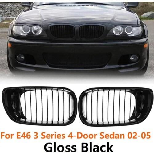 Gloss Black Front Hood Kidney Grill for -BMW E46 3 Series 2002-2005 4D Sedan 318I 320I 323I 328I Front Bumper Grille