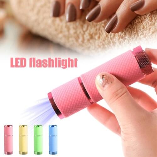 Small Glow Flashlights with 9 LED Lights UV Currency Detector Lamp Portable Light Nail Dryer For Nail Gel SANA889