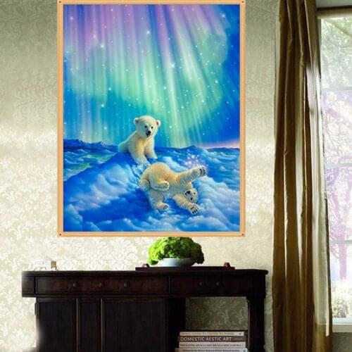 Hot Diamond painting Northern Baby polar bear DIY 5D crystal Rhinestone mosaic Cross Stitch Diamond Embroidery Kits Needlework