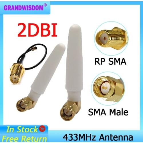 433MHz Antenna 2.5dbi SMA Male Connector folding 433 mhz antena waterproof directional antenne + 21cm RP-SMA/u.FL Pigtail Cable