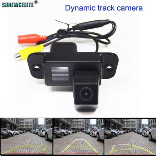 4089T HD Dynamic Trajectory Parking Line Car Reverse Rear View Camera For Ssangyong Actyon Night Vision Waterproof