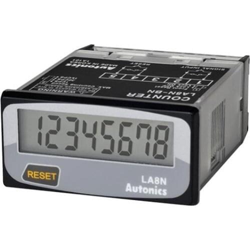 LA8N-BN Counter, Totalizer, LCD, 1/32 DIN, 8-Digit, 1KCPS, Selectable front reset key, No Voltage Input