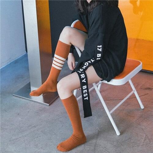 Fashion Long Stockings Women Cotton Warm Knee Socks Striped Sexy Knee Stockings Ladies Socks for Women