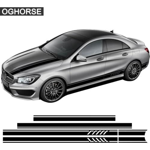 Edition 1 Style Car Hood Roof Rear Side Stripe Skirt Sticker Decal for Mercedes Benz W117 C117 X117 A CLA Class AMG Accessories