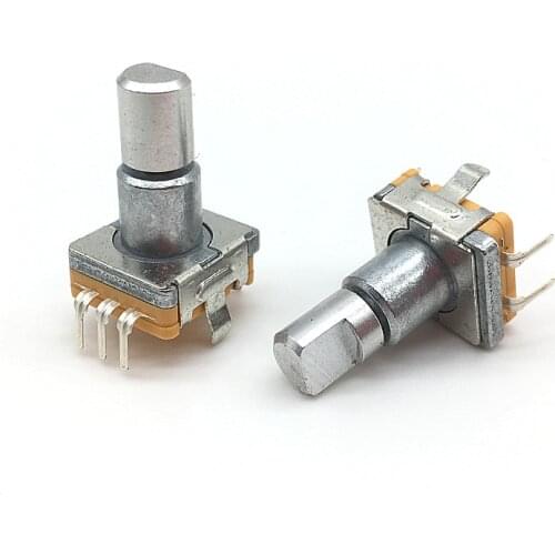 5pcs /lot Rotary Encoder Switch EC11 With Push Switch Self Return 5pin Plug-in Type Turn Left Or Right 15mm Half Shaft