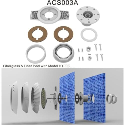 Underwater Led Swimming Pool Light SMD55W 12V RGB with Fiberglass & Liner Pool Bracket 4m Wire