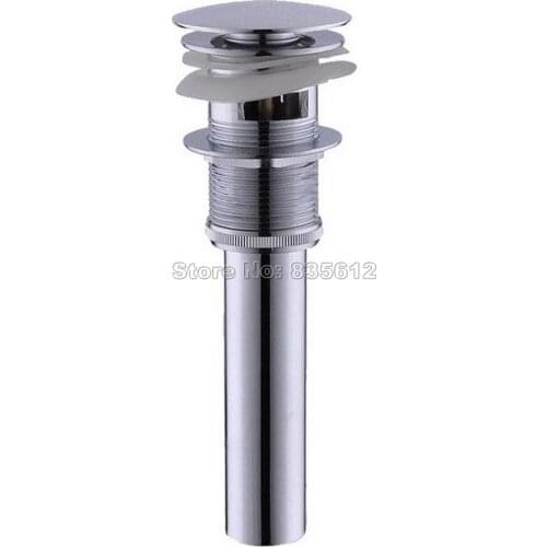 Polished Chrome Brass Large Round Cap Pop UP Sink Drain With Overflow Wsd010