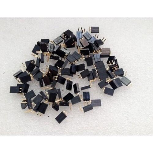 100pcs 2Pin 2.54 Female Right Angle Pin Header Connector Socket for Arduino
