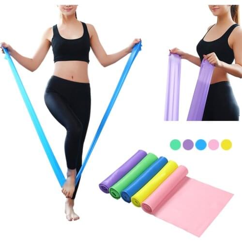 1.5m Yoga Pilates Rubber Stretch Strap Yoga Resistance Bands Elastic Sports Banda Exercise Strap Fitness for Gym Equipment