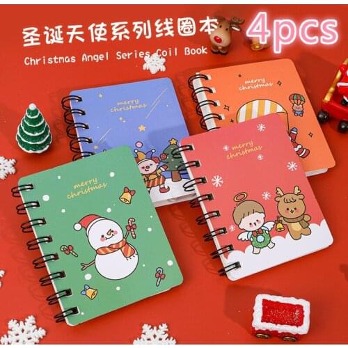 Christmas Gift Notebook Cute Binder Happy Planner Student Pocket Diaries Cartoon Soft Beautiful Exercise Books A7