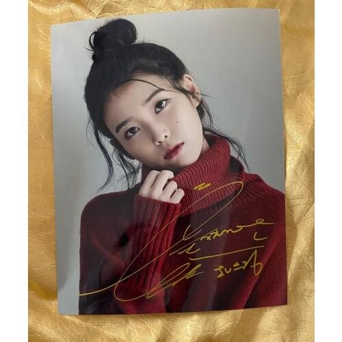 Hand signed Lee Ji Eun IU autographed photo poster card 8*10 inches K-POP 62020