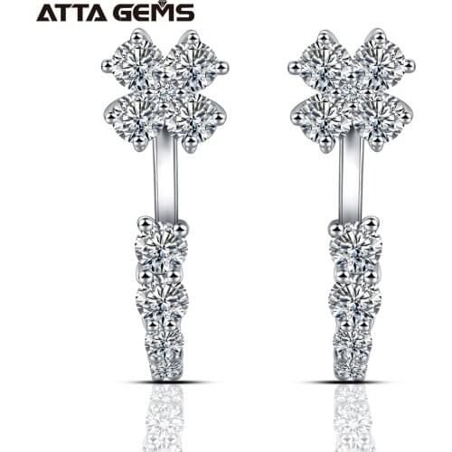 925 Sterling Silver Earrings Moissanite Diamond Earrings Passed Diamond Test Perfect Cut Women Engagement Luxury Jewelry Gift