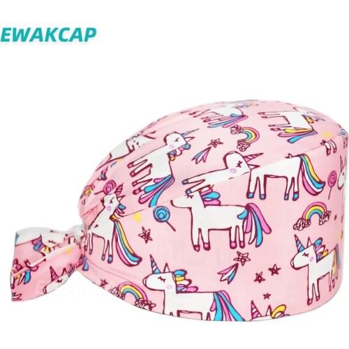 Cute Surgicals Caps Scrub Cap Nursing Hat Dentist Dental Surgeon Cartoon Printed Working Hats Unisex