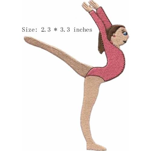 Yoga 2.3"wide Iron on embroidery patch appliqued sport/dancing/keep fit