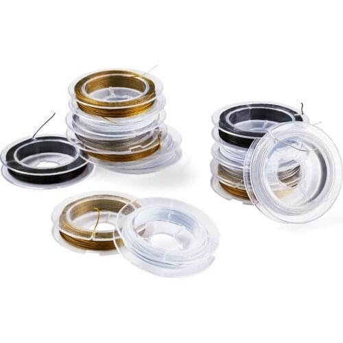 Pandahall 20Rolls 0.45mm Nylon-coated Steel Tiger Tail Wire For Jewelry DIY Making Mixed Color 10m/roll 5roll/color F80