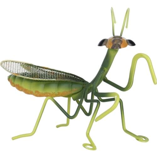 Tooarts Iron Mantis Animal Figurine Retro Metal Sculpture Home Office Desktop Decoration Collect Ornaments Gift Garden Landscape