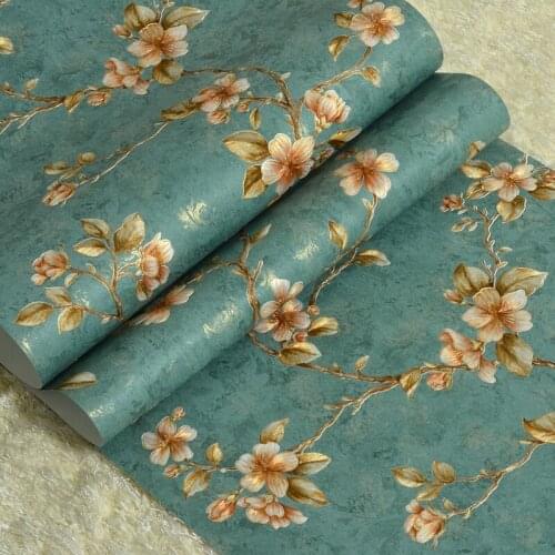 Vintage American Garden Flower Wallpaper 3D Stereo Non-woven Wallpaper TV Background Wall Bedroom Living Room Dining Room Decor