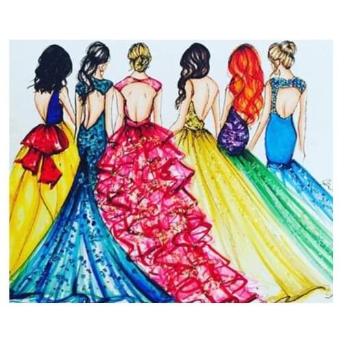 Diamond Mosaic Portrait Needlework,Square Full Diamond Painting Cross Stitch Girls Wall Art,Round Diamond Embroidery Handicraft