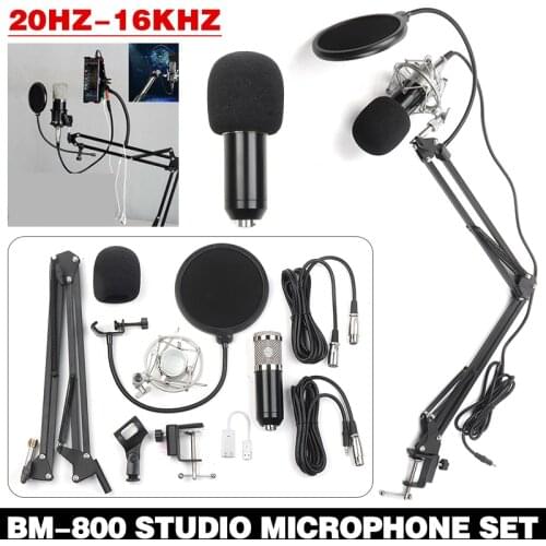 High Quality Studio Condenser Microphone Recording Set with Shock Mount Compatible for Live Microphone Accessories
