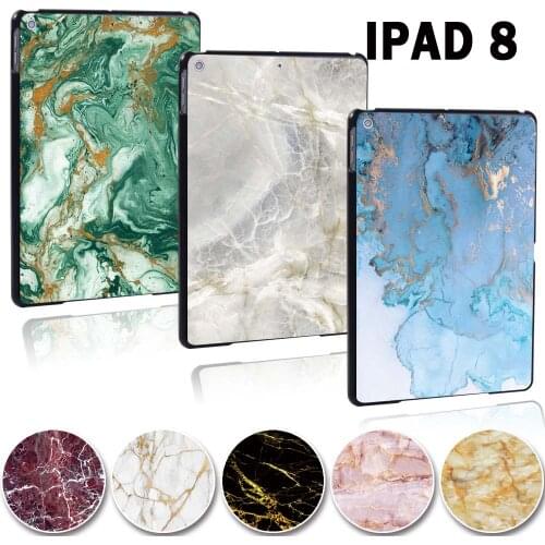 For Apple iPad 8 10.2"2020 (8th 8 Generation) A2428 A2429 tablet Printed Plastic marble pattern Slim Stand Protective Case Cover