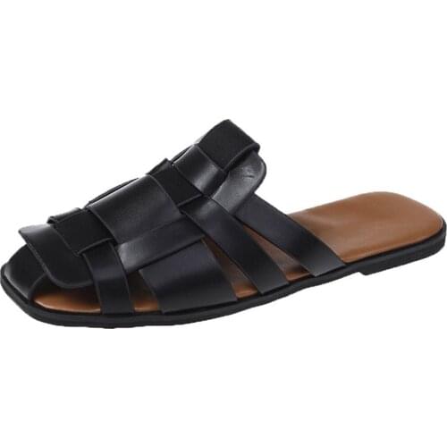 Women Slippers Women Fashion Sandals 2021 Summer New Style Half Slippers Flat-bottomed Casual Womens Shoes